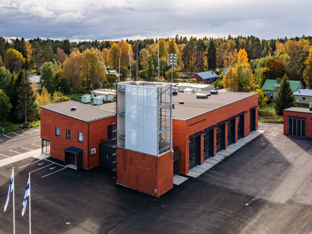 Noormarkun paloasema ilmasta kuvattuna